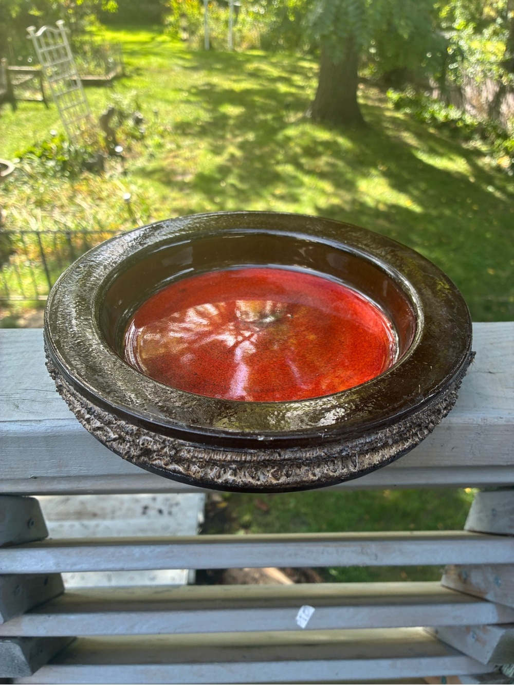 Vintage Icelandic Gilt Pottery Lava Glaze Ceramic Bowl READ